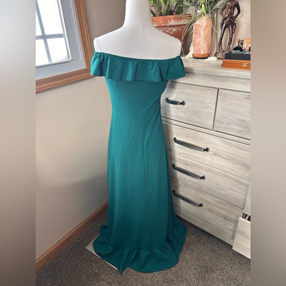 Green Ruffle Dress - Picture 3 of 4